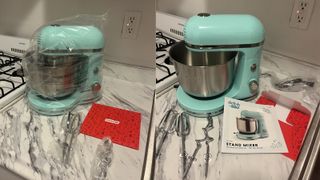 Delish by Dash Stand Mixer after unboxing