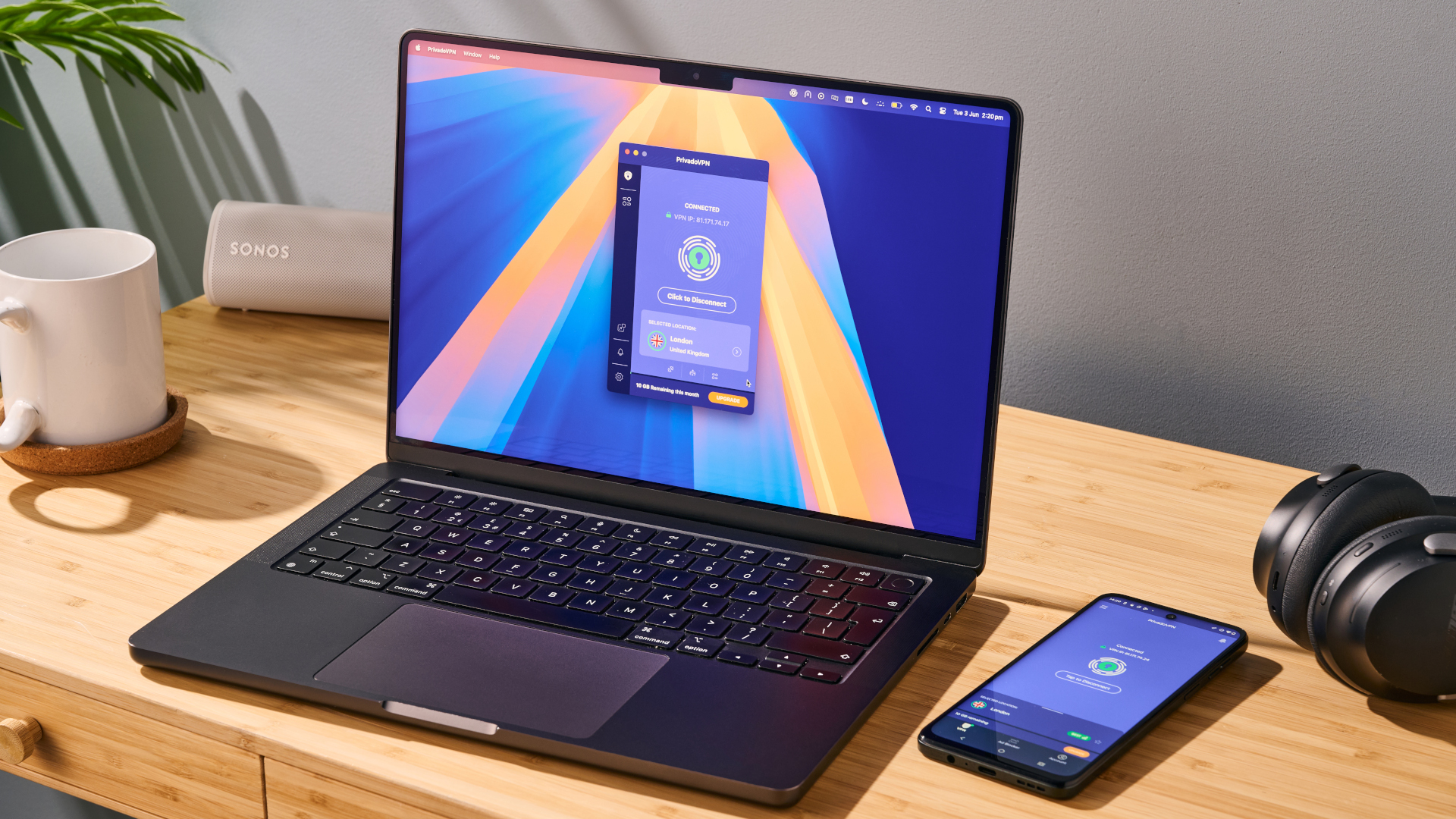 PrivadoVPN Free on macOS