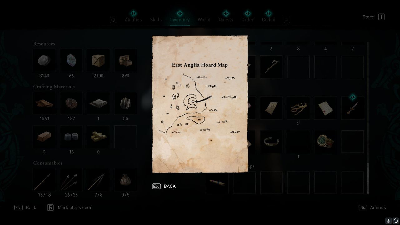 AC Valhalla East Anglia treasure hoard map locations