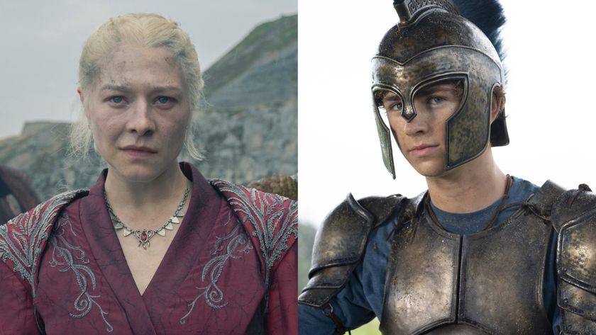 Emma D'Arcy as Rhaenyra in House of the Dragon and Walker Scobell as Percy in Percy Jackson and the Olympians
