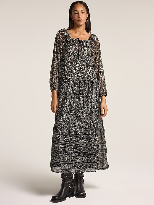 Old Navy X Anna Sui Tiered Ruffle Maxi Dress