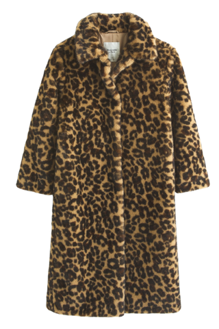 Abercrombie & Fitch Faux Fur Coat leopard