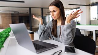 woman frustrated with computer problems