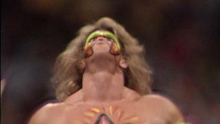 The Ultimate Warrior getting pumped up before WrestleMania VI.