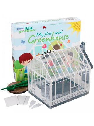 Kids garden set with reusable mini greenhouse