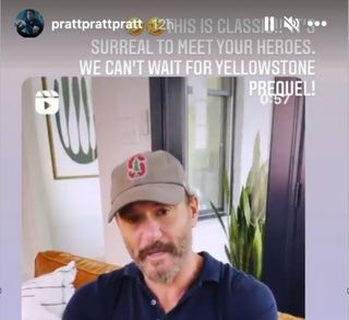 chris pratt instagram stories comment about tim mcgraw and yellowstone