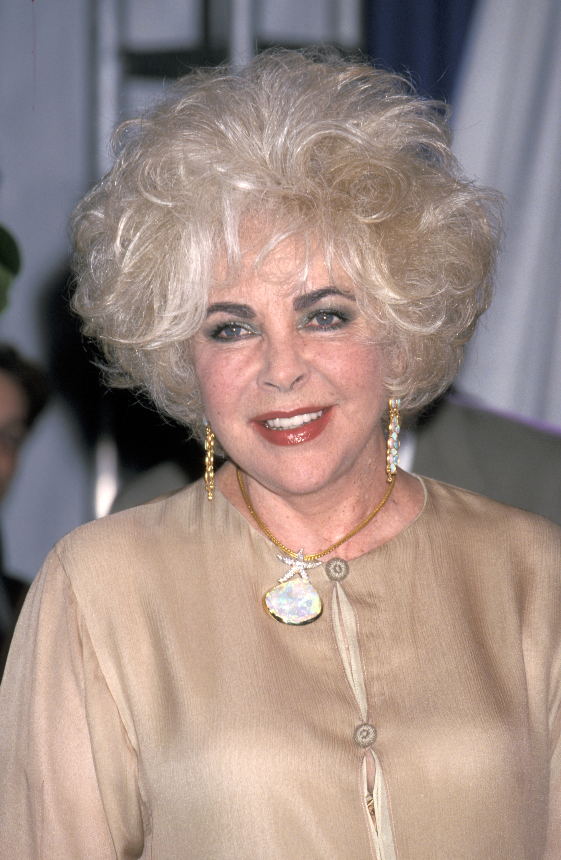 Elizabeth Taylor during Project Angel Food Award Presented to Liz Taylor at Angel Food Backlot in Los Angeles, California, United States in July 1999