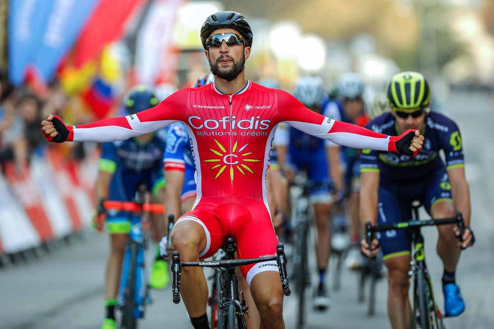 Nacer Bouhanni (Cofidis) enjoys victory