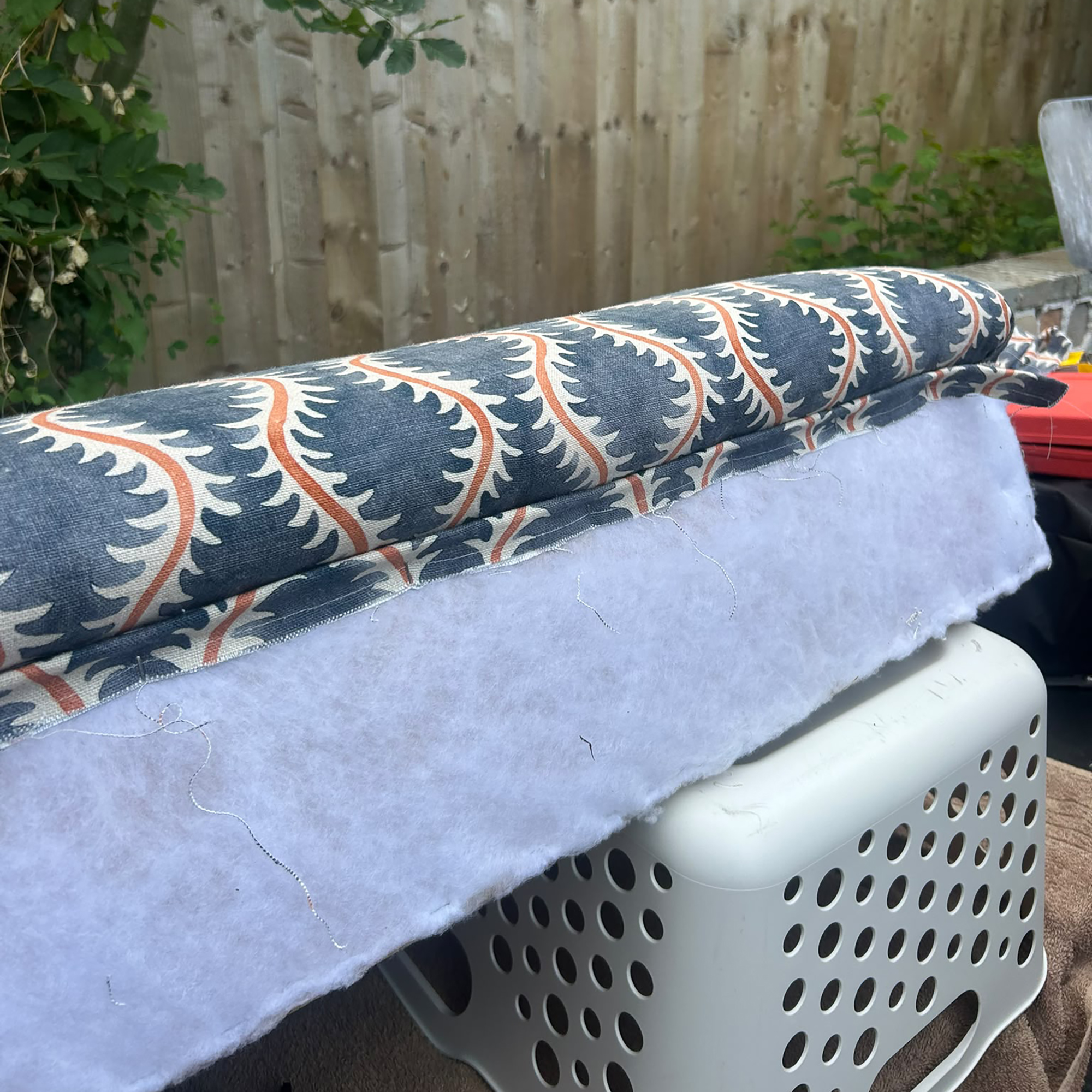 Upholstered footstool project