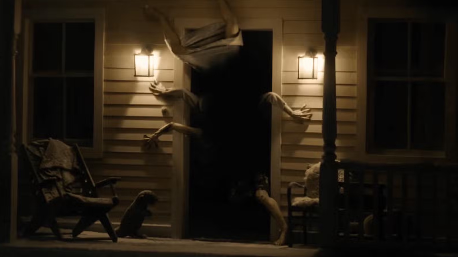The conjoined zombie in the doorway in Resident Evil