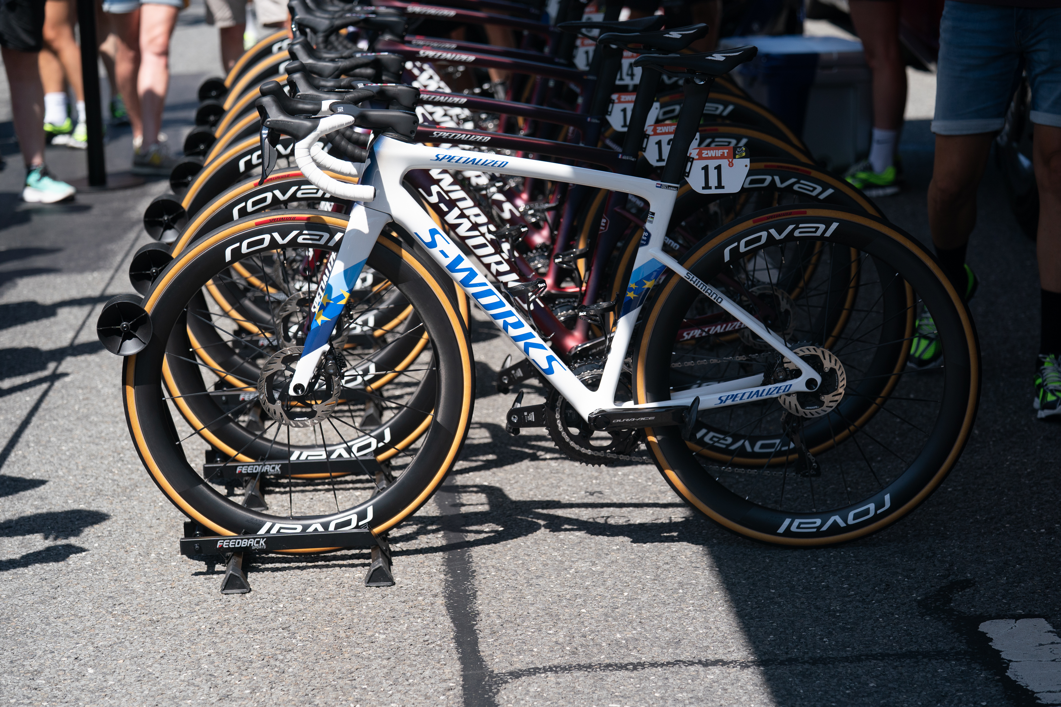 SD Worx's custom painted specialized tarmac at tour de france femmes