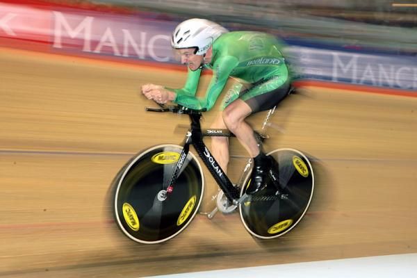 Ireland's David McCann in action in the qualifying session of the men's 4000m individual pursuit.
