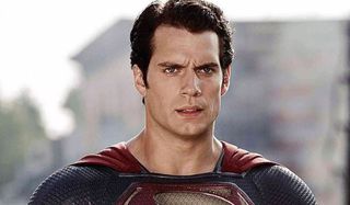 Henry Cavill looking intense as Superman.