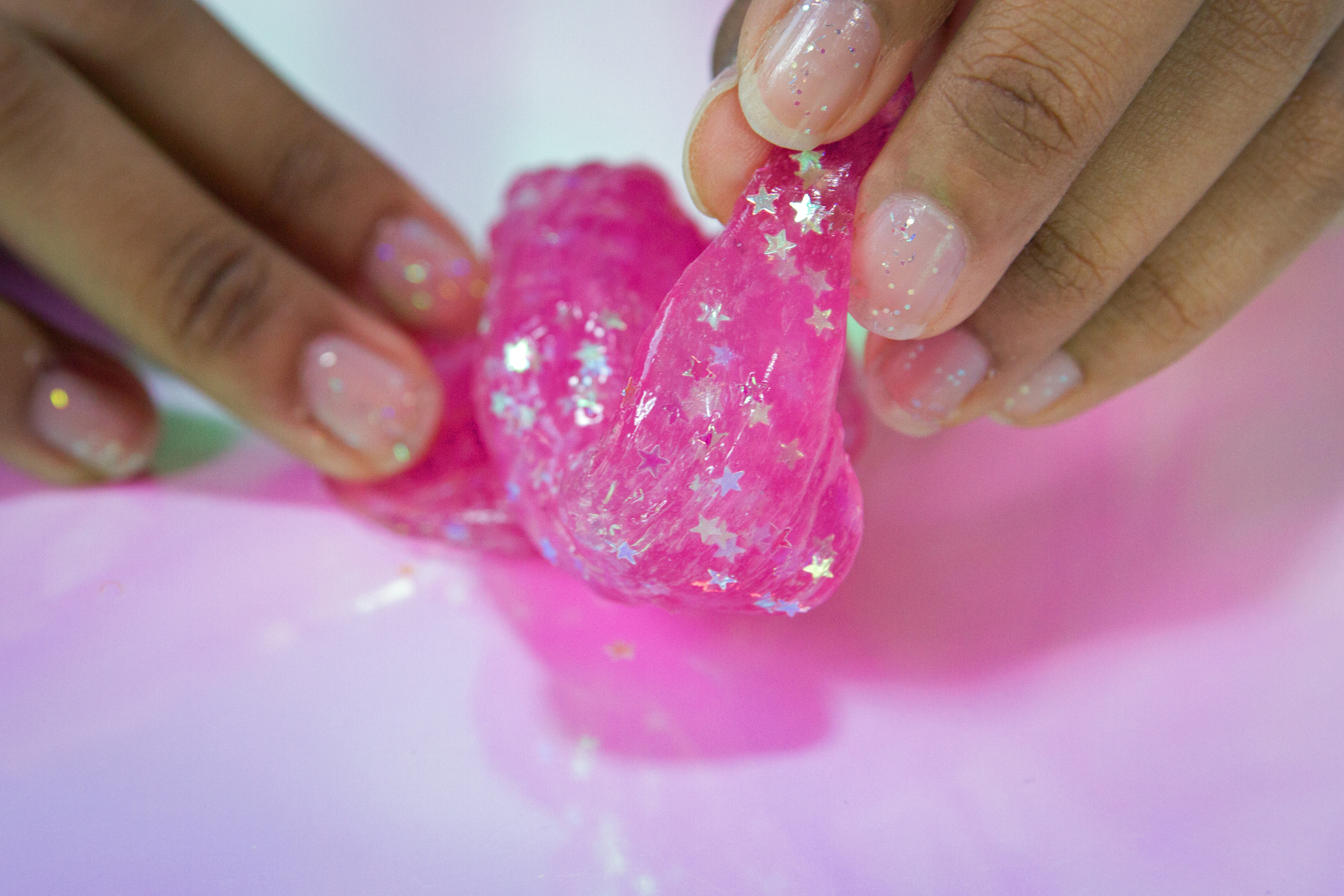 pink glitter slime