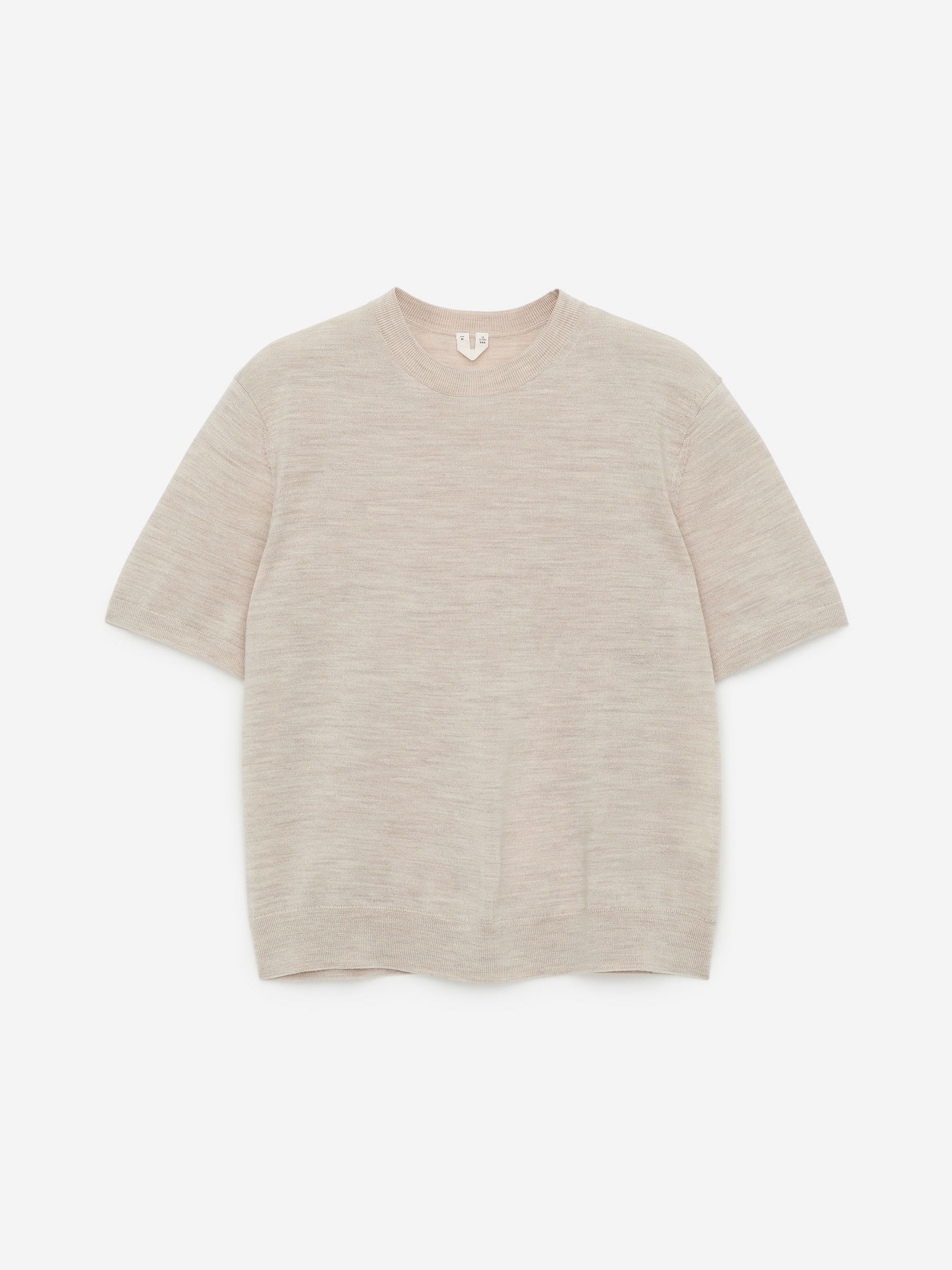 Knitted Merino Wool T-Shirt &amp;ndash; Light Beige &amp;ndash; Women &amp;ndash; Arket Gb