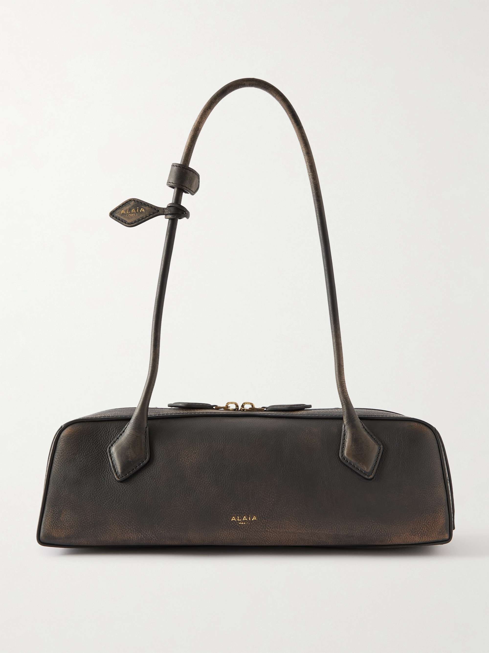 Le Teckel Medium Textured-Leather Shoulder Bag