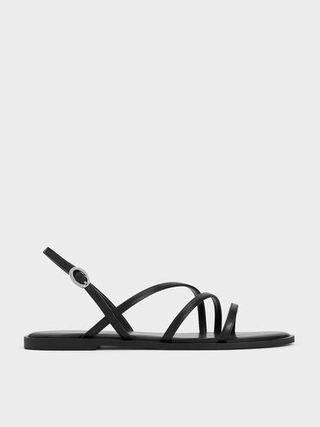 Asymmetric Triple-Strap Sandals