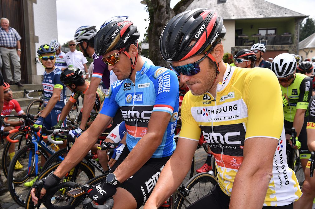 Greg Van Avermaet and Jean-Pierre Drucker at the start of stage 3 of the Tour de Luxembourg