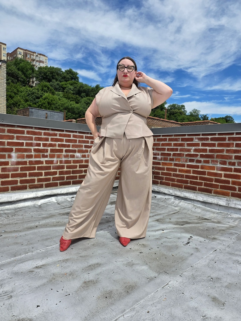 Sarah Chiwaya styles summer plus-size workwear from Eloquii