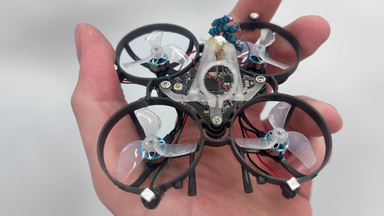 Tornyol mosquito-killer drone test model in the hand