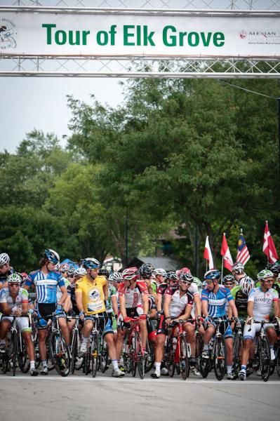 The men get on the start line.