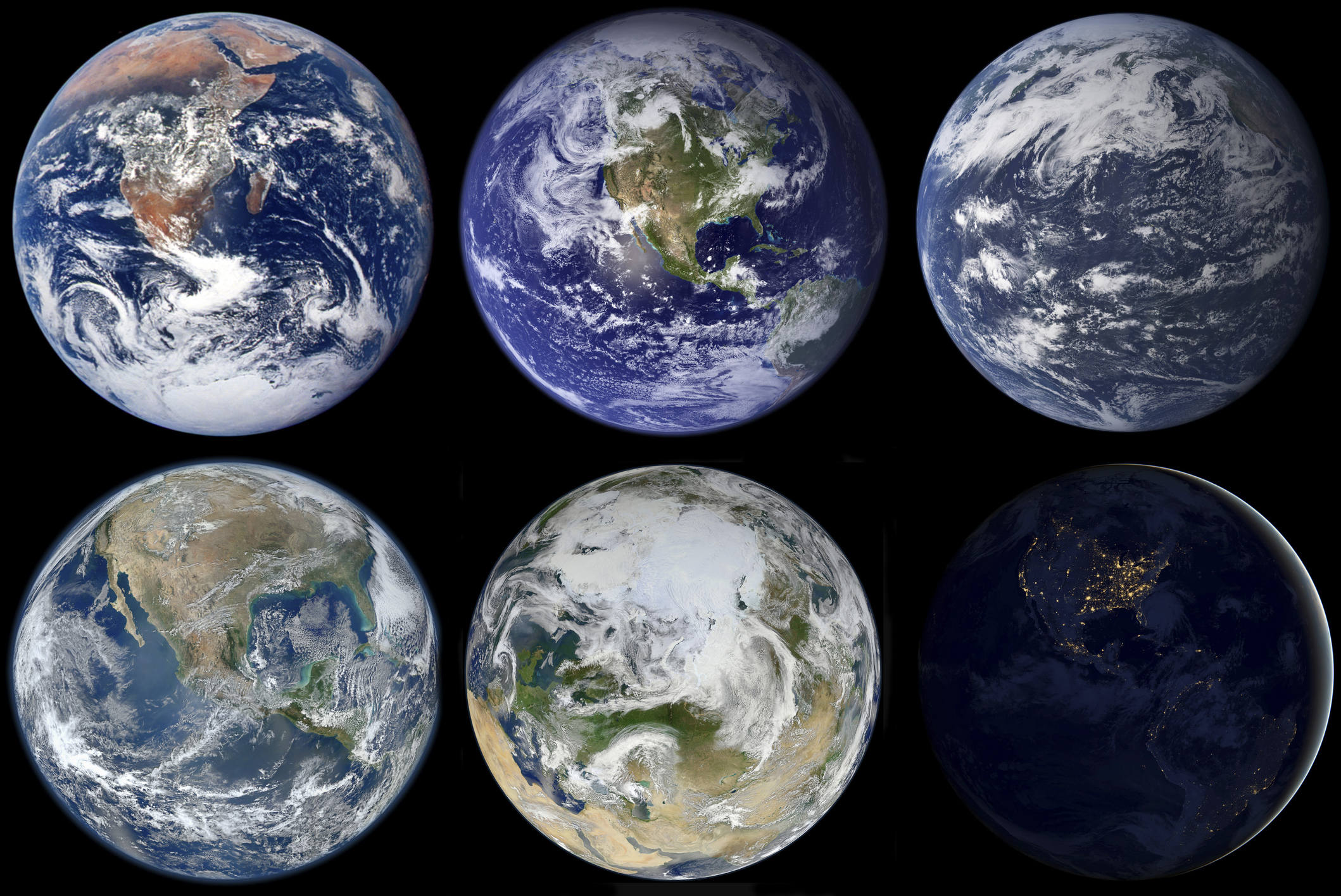 Image comparison of iconic views of planet Earth.