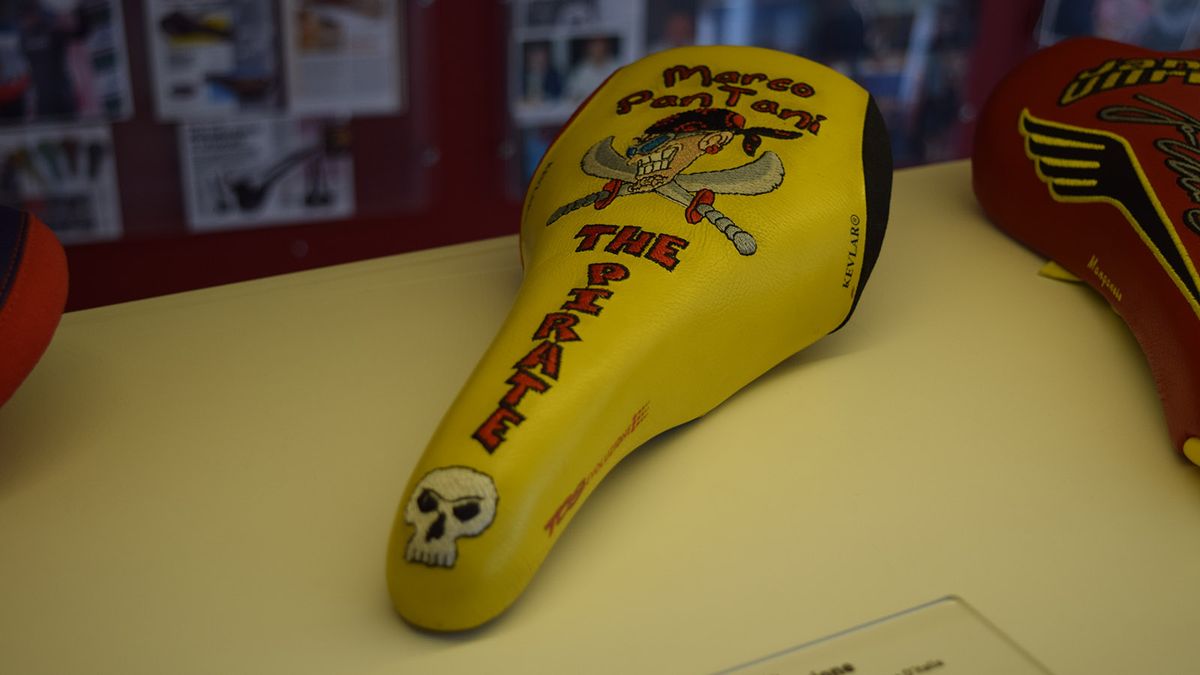 Possibly one of the most famous racing saddles in history: Marco Pantani's The Pirate