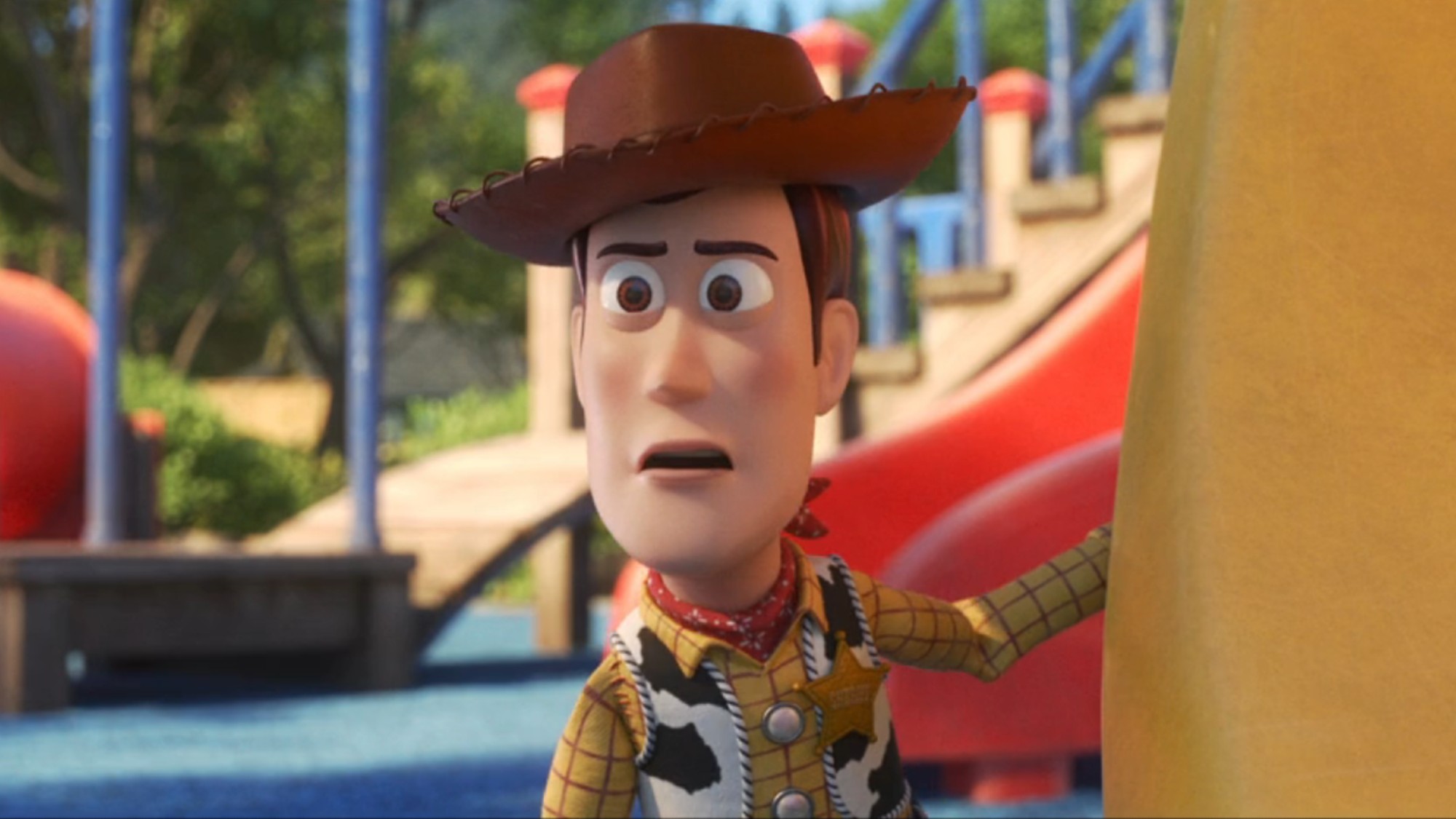 Woody in Toy Story 4 looking a bit confused. 