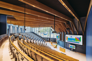 The new TU Echo building lecture hall powered by Extron AV.