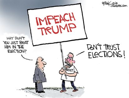 Political Cartoon U.S. Trump Ukraine Elections Protest impeachment