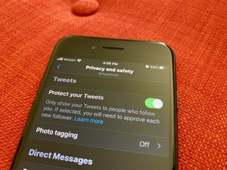 Twitter Privacy Security on iPhone