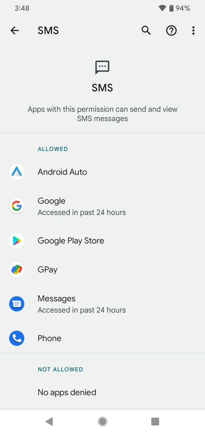 Android 12 Privacy Dashboard Screenshot