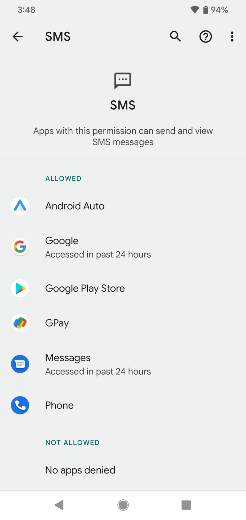 Android 12 Privacy Dashboard Screenshot
