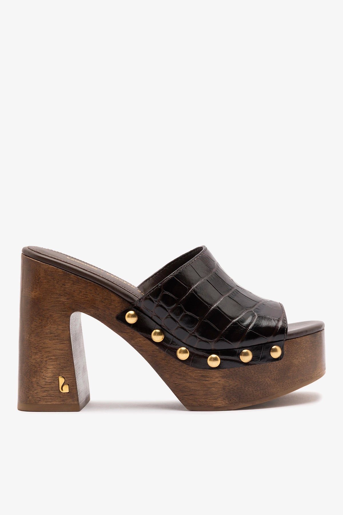 Larroud&amp;eacute; X Kenneth Cole: Mule Dark Oak Croco Leather