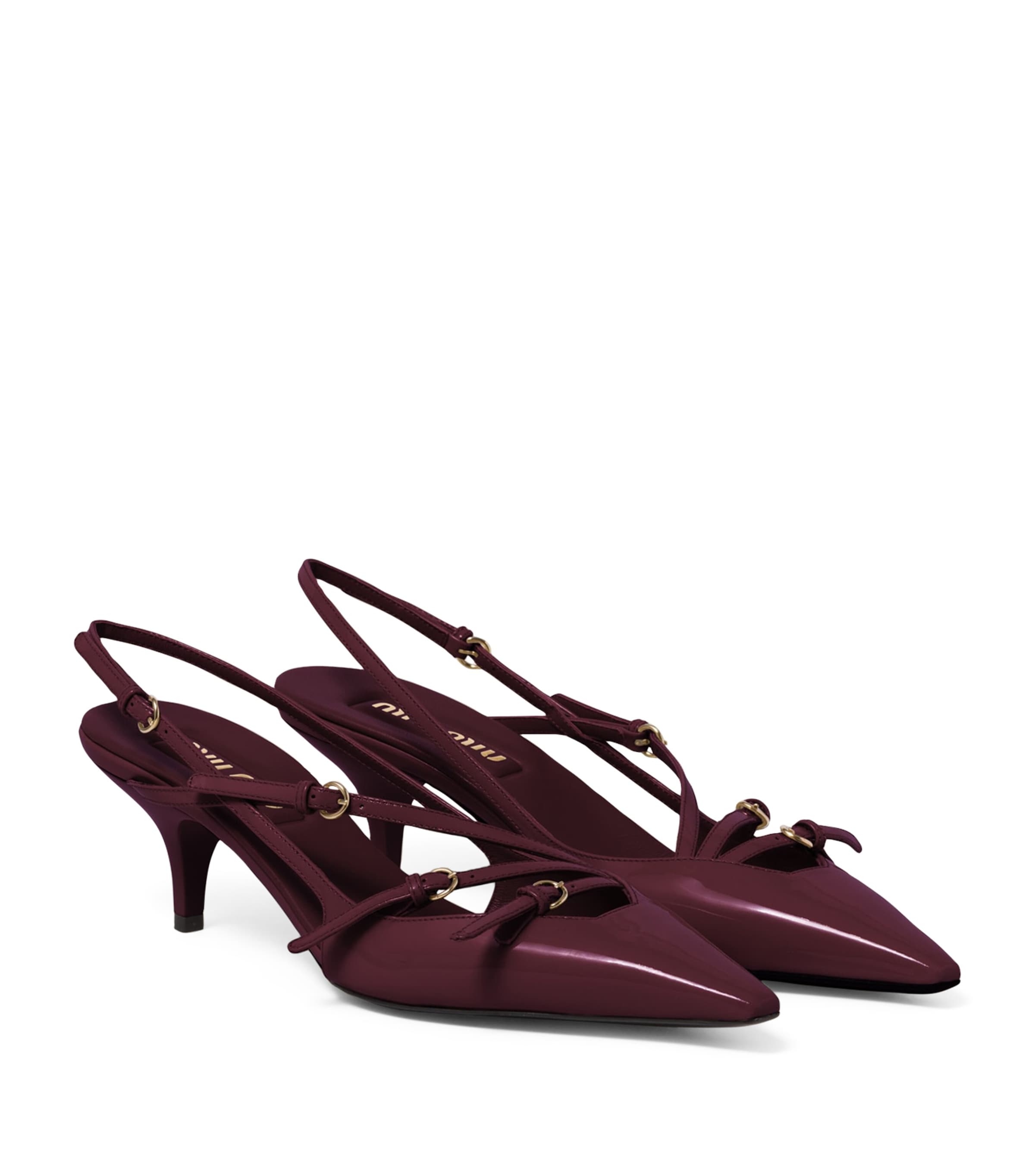 Miu Miu Patent Leather Slingback Pumps 55