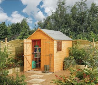 Shed planning permission guide with wooden garden shed