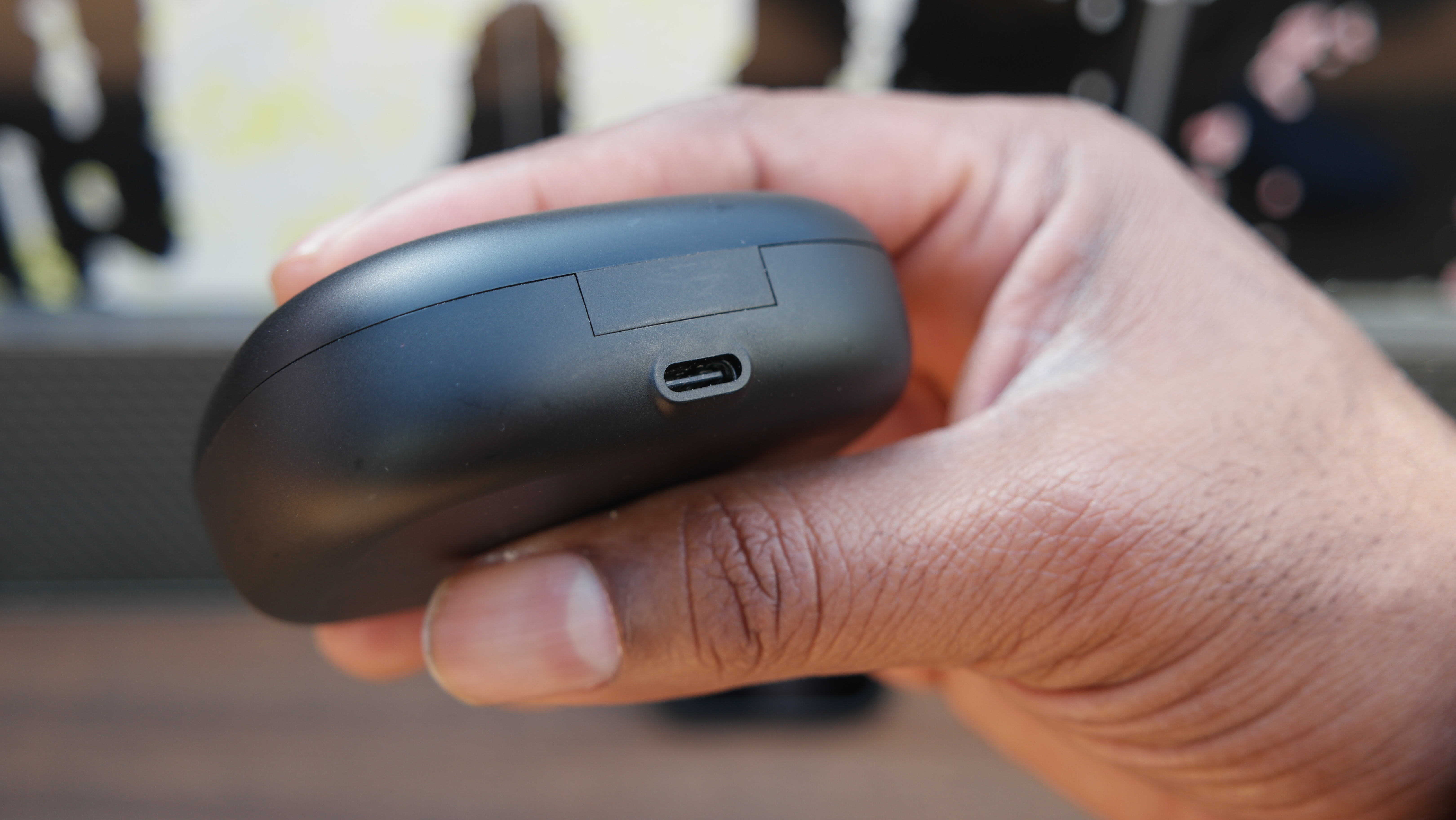 EarFun OpenJump case, showing the USB-C charging port
