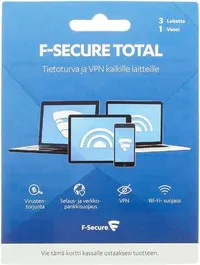 F-Secure Total (5 laitetta) | 109,90 &euro; 49,00 &euro; | 55 % | Verkkokauppa.com