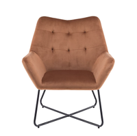 B&amp;Q Turio Burnt Orange Velvet effect Chair