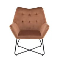 B&amp;Q Turio Burnt Orange Velvet effect Chair