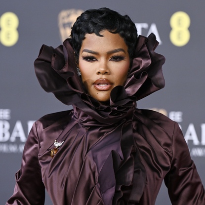 Teyana Taylor attends the 2026 EE BAFTA Film Awards at The Royal Festival Hall on February 22, 2026 in London, England. 