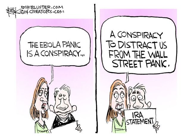 Editorial cartoon Ebola Wall Street panic