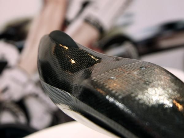 Even the heel pad on Bont's aero-inspired Crono model is designed to help smoothly move air around the shoe.