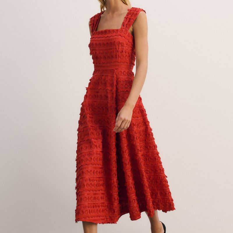 The Fold , Marica Embroidered Cotton Dress