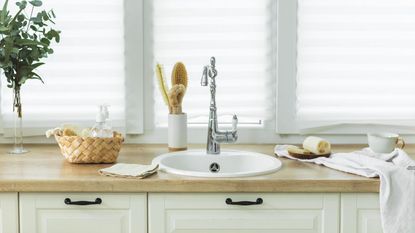 Natural Cleaning products around a sink