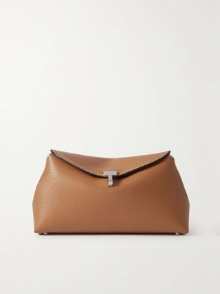 T-Lock Textured-Leather Clutch