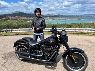 Gino the biker! Perfect for touring Sardinia!