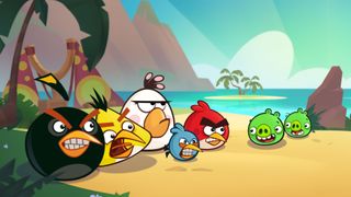 Screenshots from the Apple Arcade release Angry Birds Reloaded