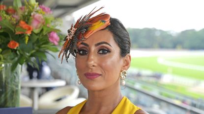 Former Loose Women panellist Saira Khan, attends the King George Weekend at Ascot Racecourse on July 27, 2019 in Ascot, England. 