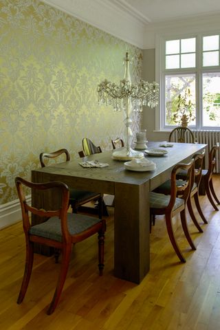 hand made bespoke dining table in a Victorian south London house